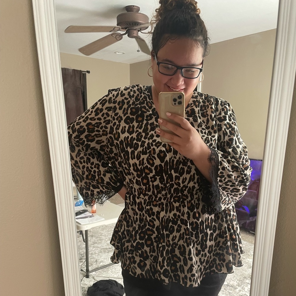 Lane Bryant | Cheetah Print Blouse
